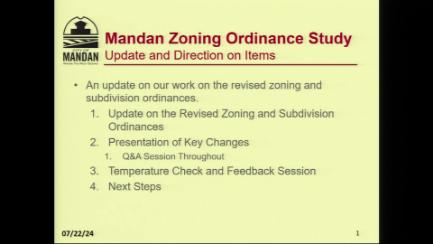 Mandan Planning & Zoning Replay 7/22/24