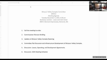 Missouri Valley Complex Committee Replay 12/3/24 (provided by Burleigh County)